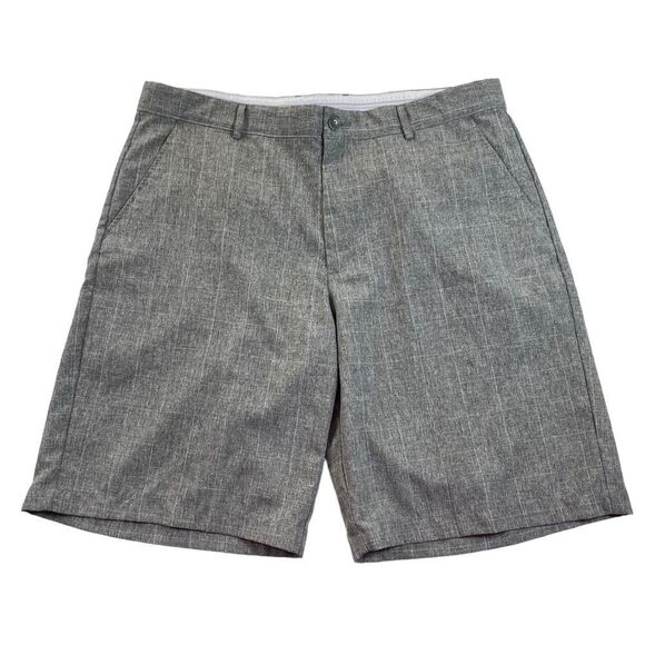 2 Pair Greg Norman for Tasso Elba Men's Sz 38 Grey Flat Front Chino Golf Shorts - Picture 2 of 9